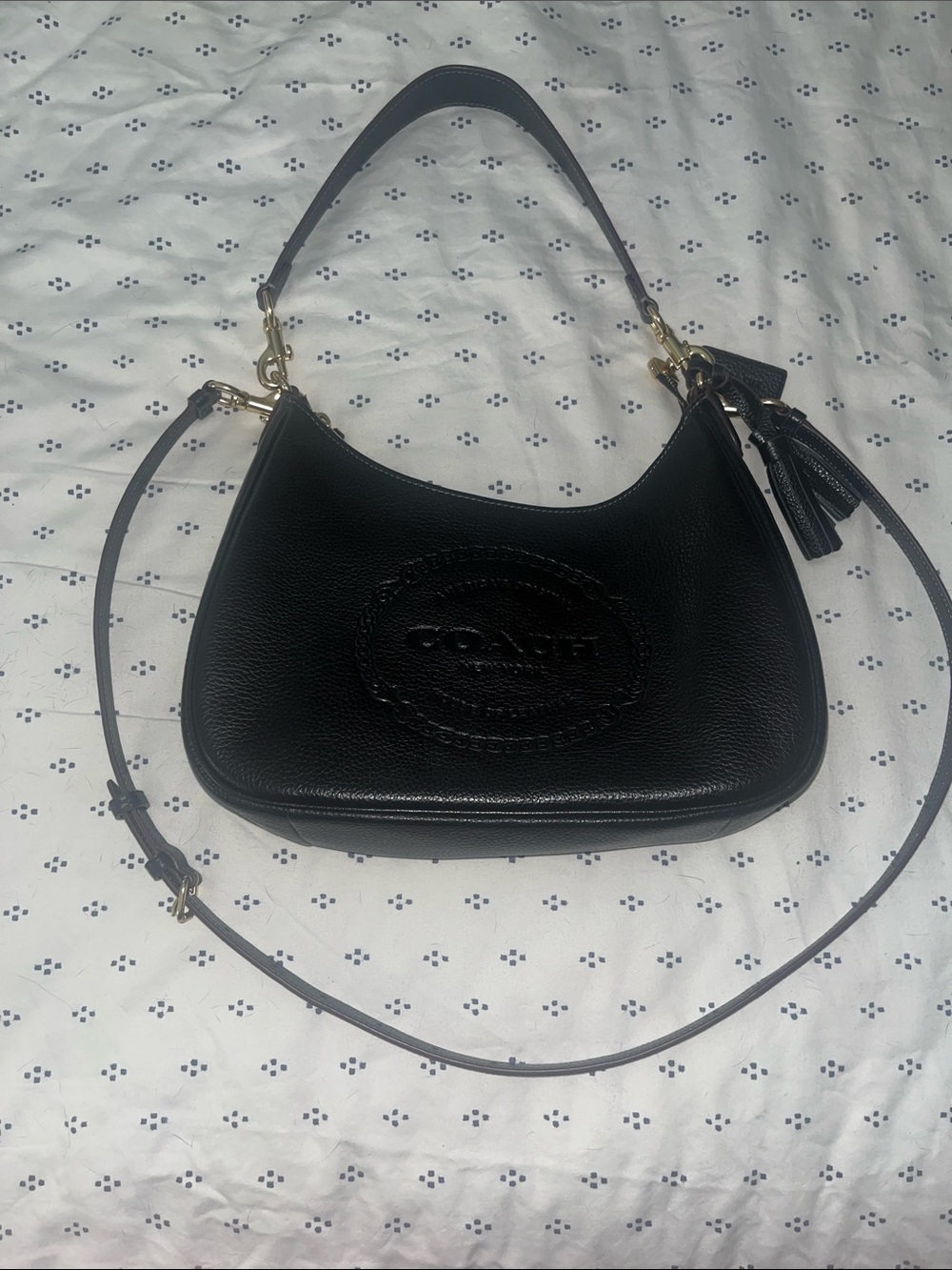 Coach Teri  Leather Hobo Bag with Tassel
